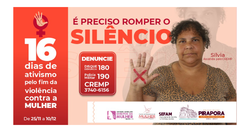 Prefeitura de Pirapora promove campanha pelo fim da violência contra a mulher