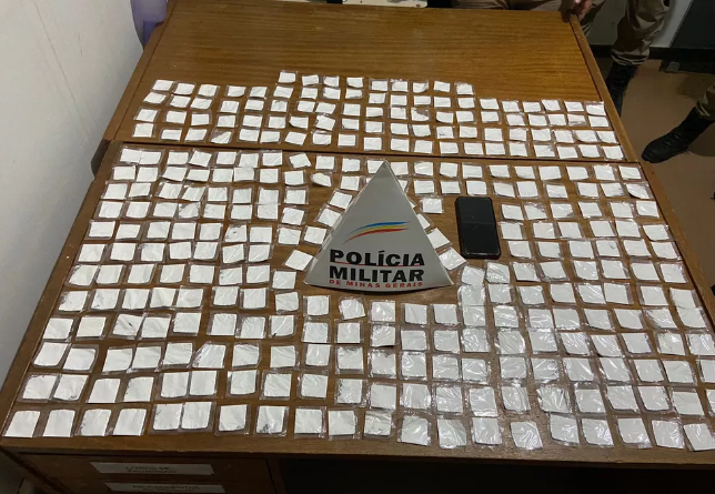 Espinosa | PM apreende 319 papelotes de cocaína escondidos entre cerca viva