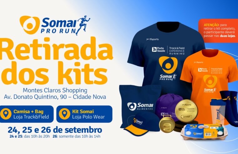 Somai Pro Run entra na reta final com entrega de kits no Montes Claros Shopping
