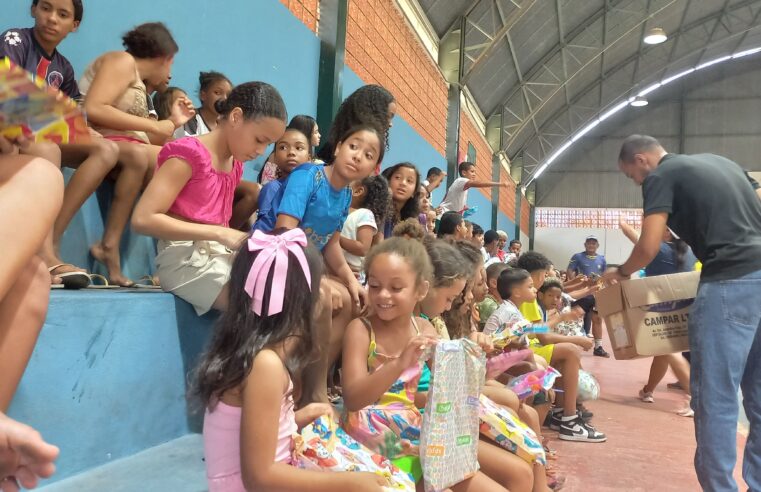 Crianças recebem os primeiros donativos do II Jogo da Solidariedade
