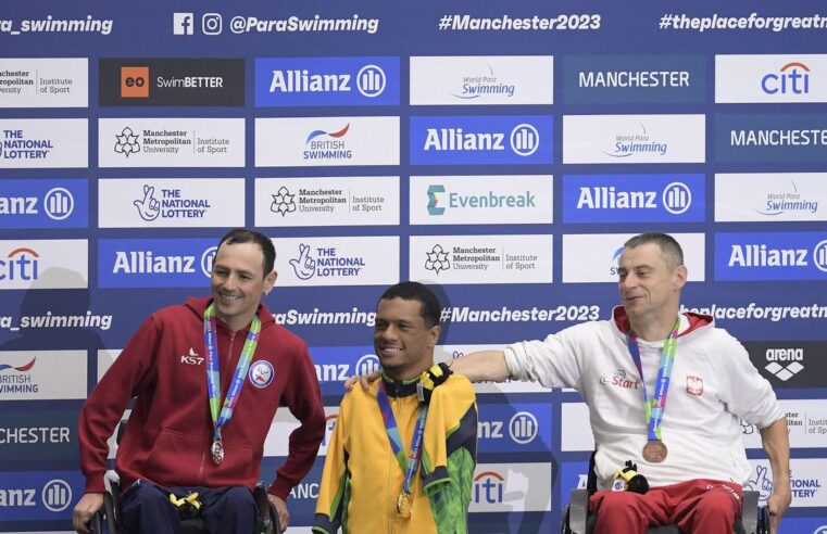 Natação paralímpica: Brasil garante 6 pódios no Mundial, 4 com ouro
