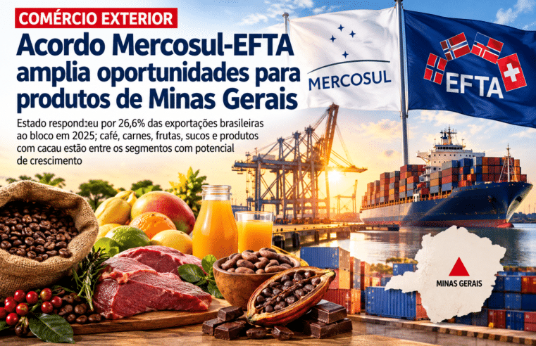 Acordo Mercosul-EFTA amplia oportunidades para produtos de Minas Gerais