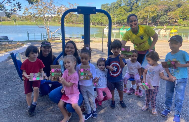 Prefeitura realiza trilha guiada no Parque Milton Prates com turma de crianças e pais