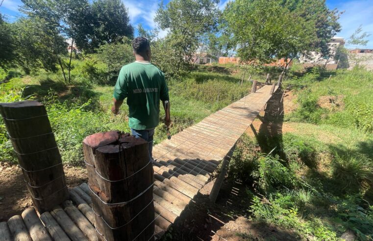 Seguem as obras de reconstrução de ponte do Parque dos Mangues