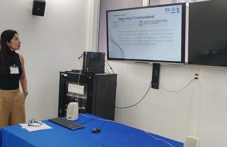 Enfermeira fala sobre trabalho da agência transfusional do HUCF no Hemocentro Regional de Moc