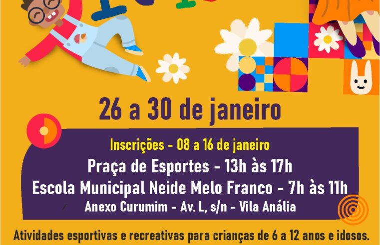 MONTES CLAROS | Prefeitura abre inscrições para a 1ª Colônia de Férias/2026 com 300 vagas para crianças e idosos