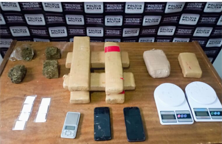 ESPINOSA | Polícia Militar prende suspeito e apreende grande quantidade de material semelhante a drogas