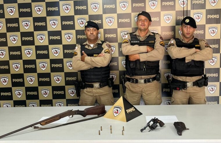 PMMG prende autor e apreende armas de fogo na zona rural de Conceição do Mato Dentro após denúncias anônimas