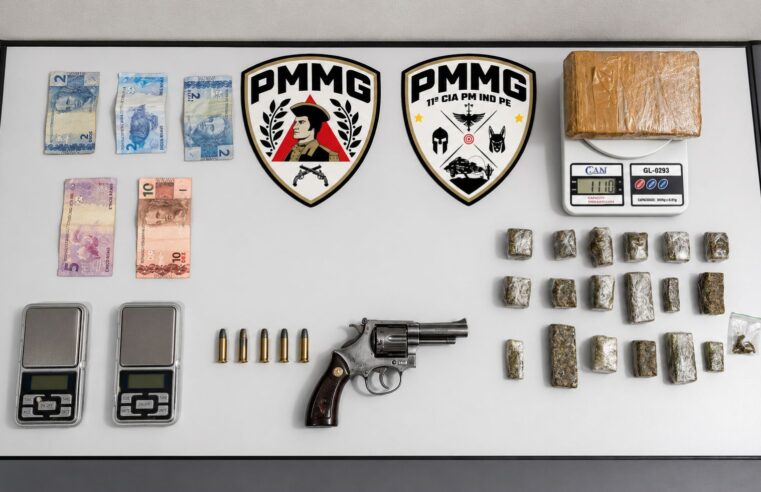 RESIDENCIAL MONTES CLAROS | Polícia Militar prende suspeito e apreende arma e drogas