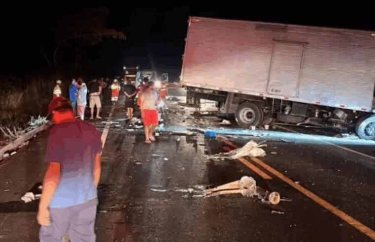 Colisão entre caminhões deixa duas pessoas mortas na MGC-135, em Bocaiuva