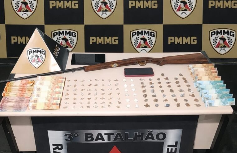 FELÍCIO DOS SANTOS | Operação do 3º Batalhão desarticula ponto de tráfico e apreende drogas, arma artesanal e dinheiro