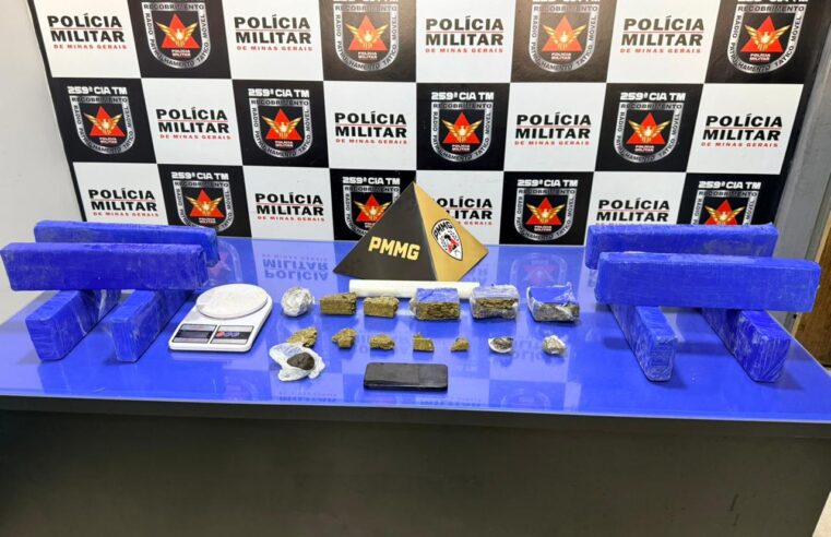 PIRAPORA | Polícia Militar apreende grande quantidade de drogas e prende suspeito por tráfico