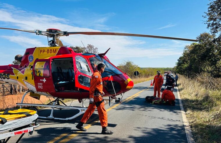 Acidente com três veículos deixa duas pessoas feridas na LMG-611, no Norte de Minas