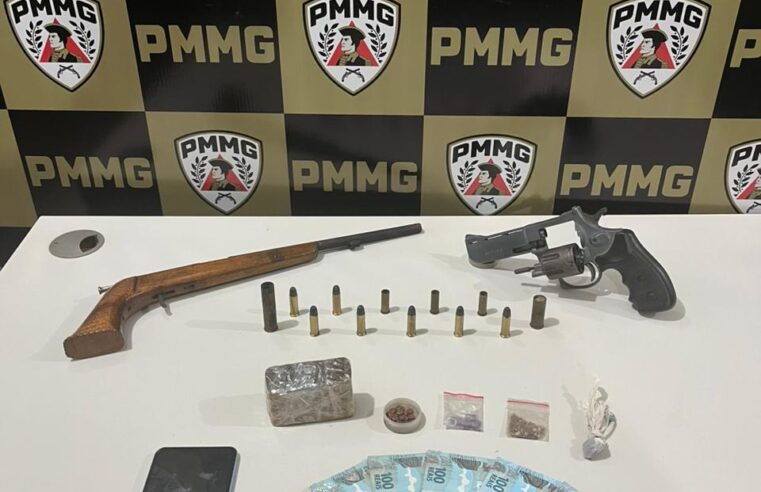 Polícia Militar prende suspeito e apreende drogas e armas em Padre Carvalho