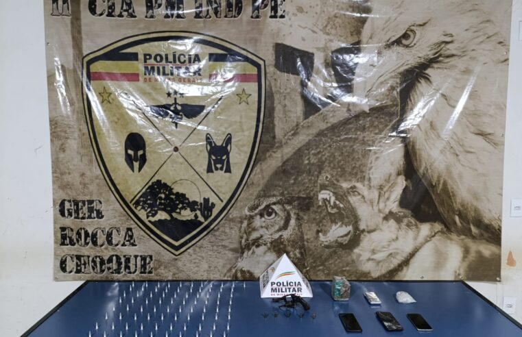 MONTES CLAROS | Perseguição policial termina com prisão de casal envolvido com drogas, arma de fogo e presença de crianças