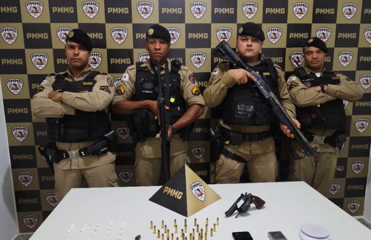 SANTO ANTÔNIO DO RIO ABAIXO | Polícia Militar apreende arma, munições e drogas durante operação na zona rural