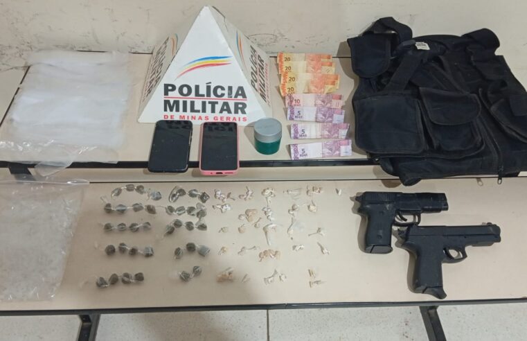 MIRABELA | Polícia Militar apreende simulacros de armas e drogas