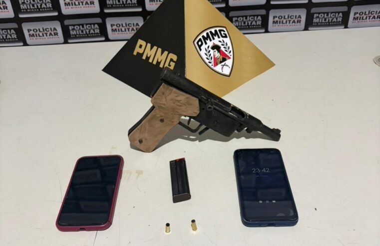 PMMG prende autor por porte ilegal de arma de fogo e disparos no bairro Lameirão II, em Várzea da Palma