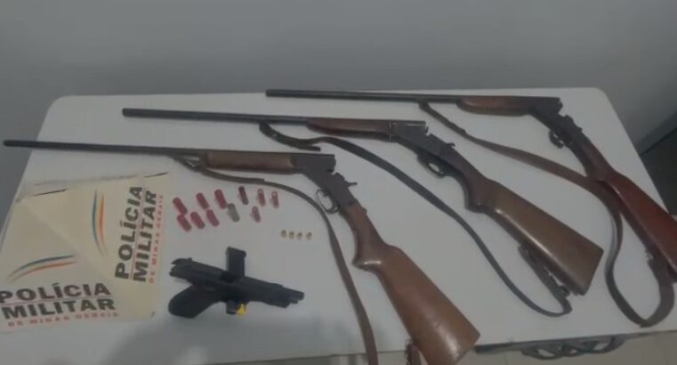 Três homens foram presos e quatro armas de fogo foram apreendidas em Nova Esperança