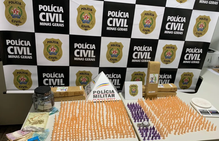 Polícia apreende mais de 700 pinos de cocaína, maconha e haxixe