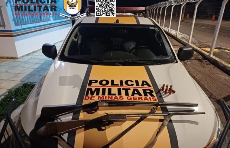 Polícia Militar prende homem por porte ilegal de armas em operação na MG-161, em Buritizeiro