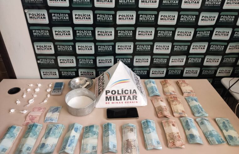 PM em Bocaiúva prende indivíduo por tráfico, apreende drogas e grande quantidade de dinheiro