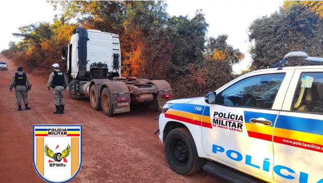 Caminhão furtado no ES é encontrado pela Polícia Militar em MG