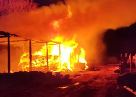 BR-251 | Incêndio atinge madeireira em Salinas