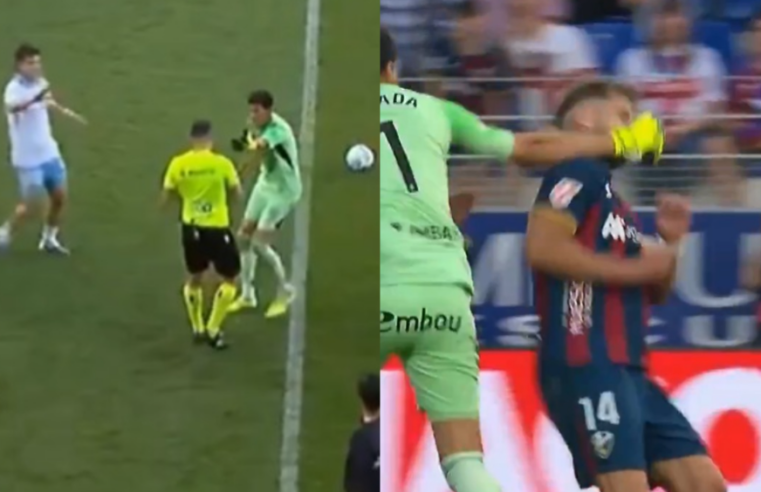 Goleiro Esteban Andrada agride rival em clássico espanhol e é expulso em jogo da La Liga 2