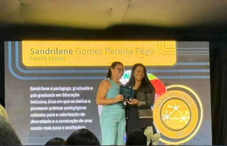 Professora de Rubelita é reconhecida nacionalmente com o Prêmio Professora Alfabetizadora da Rede SYNAPSE e eleva o nome do município no cenário educacional brasileiro