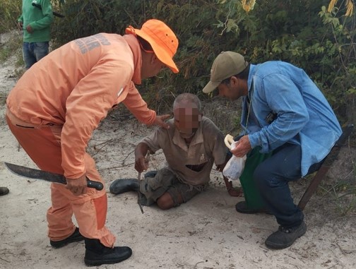 Bombeiros localizam idoso desaparecido há quatro dias em área rural de Santa Cruz de Salinas com o apoio de cão de busca