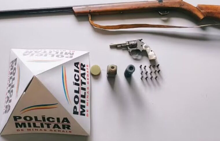 Idoso os é preso com armas após PM ser acionada em ocorrência de ameaça em São João do Paraíso